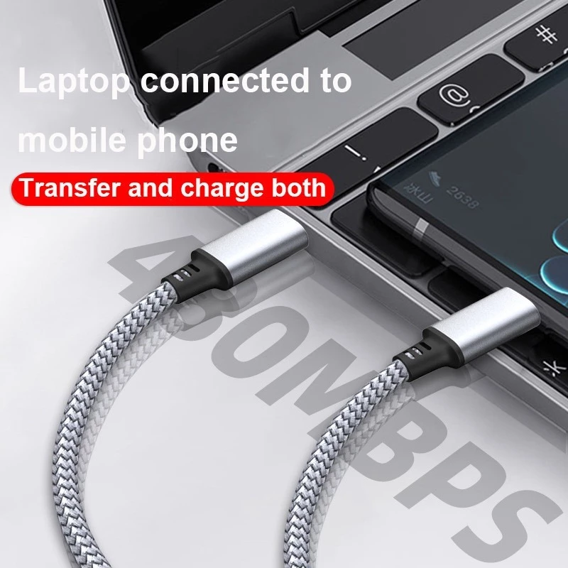 3m 5M 8M 60W ประเภท C ถึง Type C สาย PD Fast Charger USB C สายเคเบิลข้อมูลยาวสําหรับสมาร์ทโฟนแท็บเล็ตกล้อง Monitor thumbnail 3