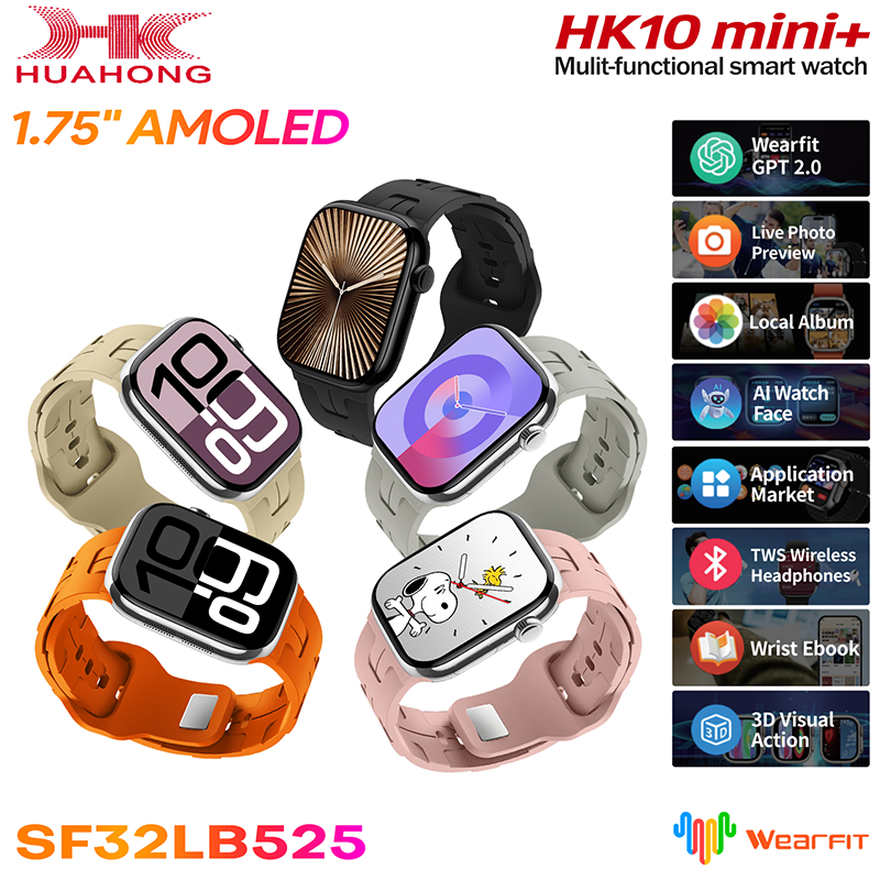 ใหม่ AMOLED HK10 MINI + 41 มม.Smartwatch HK9 MINI + upgraded ChatGPT เข็มทิศ BT Call NFC อัลบั้มภาพท