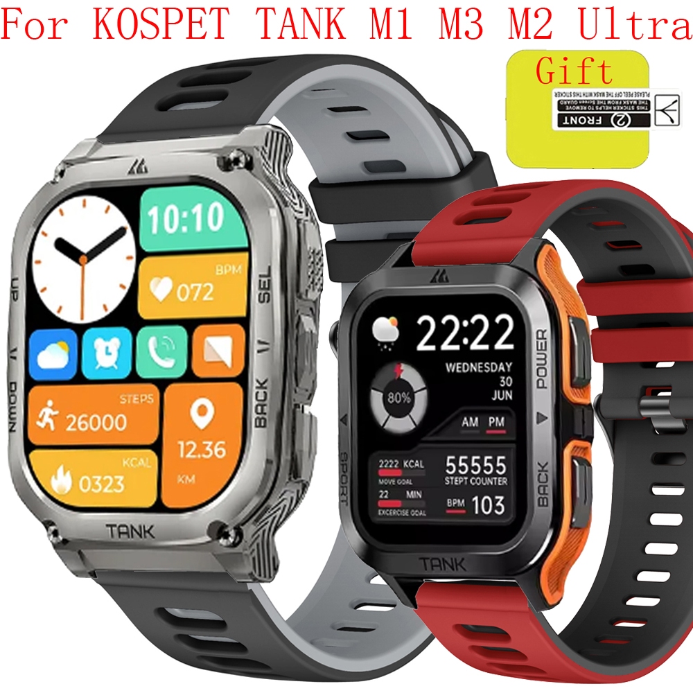 สาย Kospet TANK M3 Ultra สมาร์ทนาฬิกาสําหรับ KOSPET TANK M1 M2 Ultra SmartWatch สายรัดข้อมือซิลิโคนสร้อยข้อมืออุปกรณ์เสริม