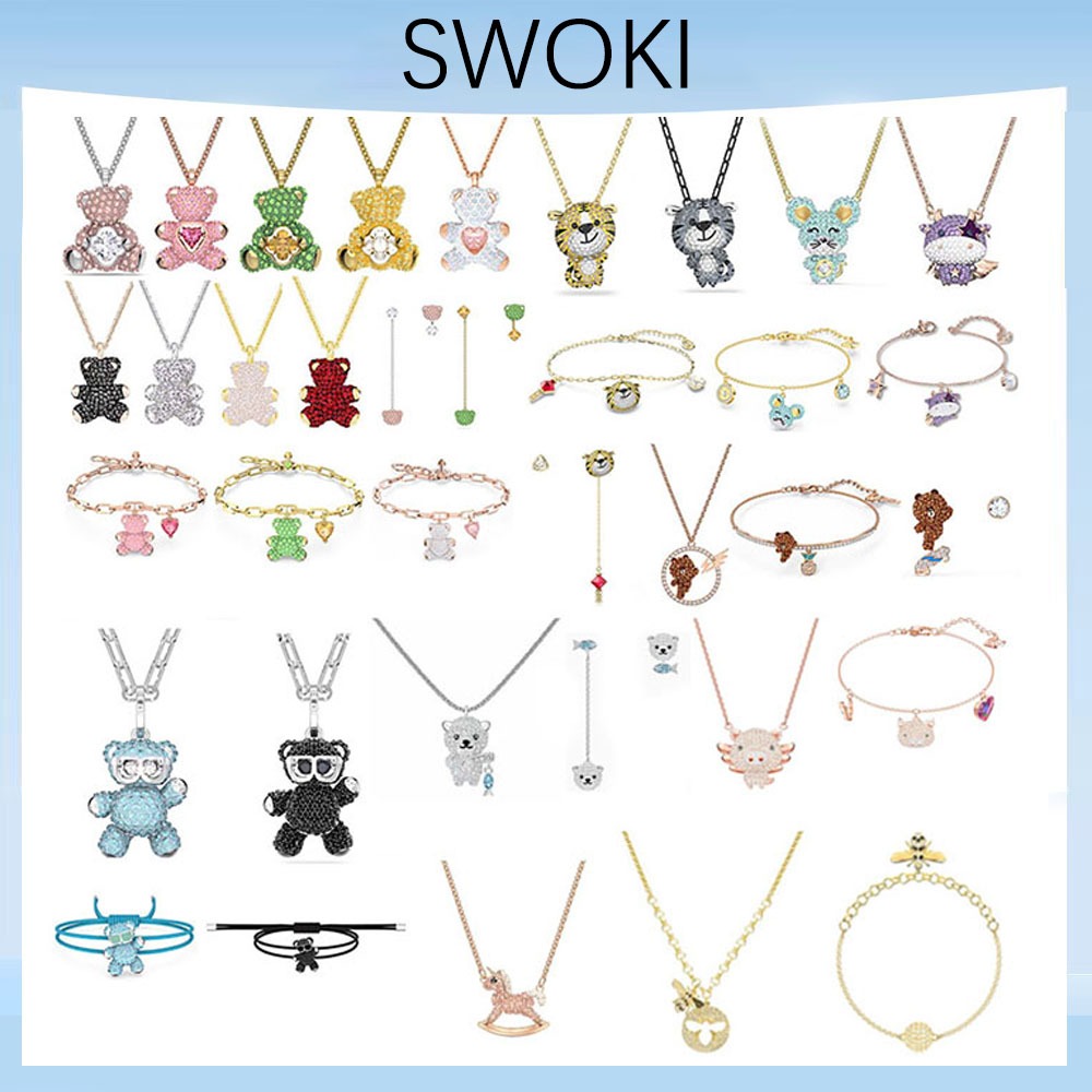 Shijia [พร้อมกล่องต้นฉบับ] TEDDY Bright TEDDY Bear Heart Bear Necklace