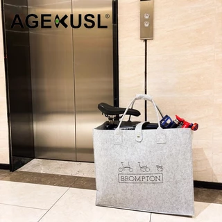 Agekusl 16 นิ้วกระเป๋าขนส่งจักรยานโหลดกระเป๋าถือแบบพับได้สําหรับ Brompton Pikes Royale Camp Crius Trifold จักรยานพับ