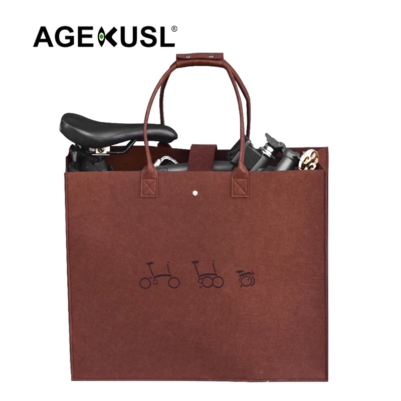 Agekusl 16 นิ้วกระเป๋าขนส่งจักรยานโหลดกระเป๋าถือแบบพับได้สําหรับ Brompton Pikes Royale Camp Crius Trifold จักรยานพับ