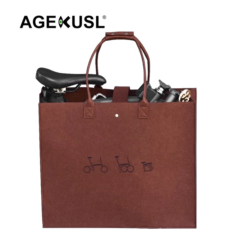 Agekusl 16 นิ้วกระเป๋าขนส่งจักรยานโหลดกระเป๋าถือแบบพับได้สําหรับ Brompton Pikes Royale Camp Crius Trifold จักรยานพับ