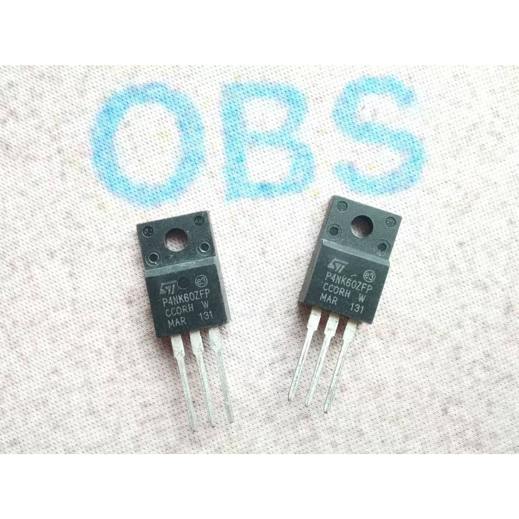 ((10 ชิ้น) P4NK60ZFP ยี่ห้อใหม่ STP4NK60ZFP 4A 600V 4NK60 Field Effect Tube TO-220F