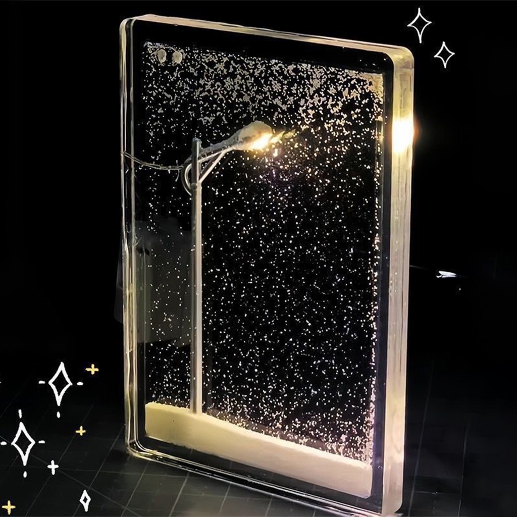 High-end snowy night flow กัญชา night light ฉากหิมะโคมไฟถนนทําด้วยมือ DIY วัสดุแพคเกจที่จะส่งแฟนและเพื่อนที่ดีที่สุดเป็นของขวัญวันเกิด