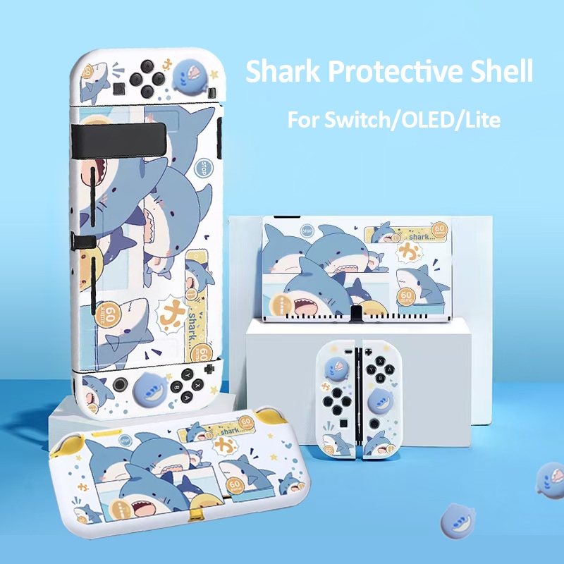 Shark Soft Case ป้องกันผิว Shell BumpeCover สําหรับ Nintendo Switch/Oled/Lite เกมคอนโซล Back Protector อุปกรณ์เสริม