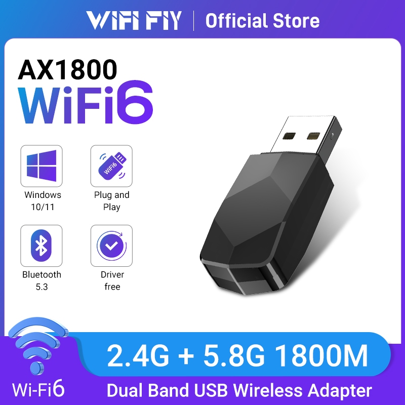 Wifi FIY AX1800 อะแดปเตอร์ Wifi บลูทูธ 5.3 Netword การ์ด USB 3.0 Dual Band 5 Ghz & 2.4 Ghz Driver ค่