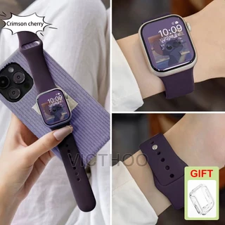 สายรัดซิลิโคนอ่อนนุ่มสําหรับ iWatch Series 11/10/9/8/7/6/5/4/3/SE/Ultra 49mm 46mm 45mm 44mm 42mm 41mm 40mm 38mm