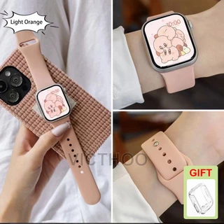 สายรัดซิลิโคนอ่อนนุ่มสําหรับ iWatch Series 11/10/9/8/7/6/5/4/3/SE/Ultra 49mm 46mm 45mm 44mm 42mm 41mm 40mm 38mm