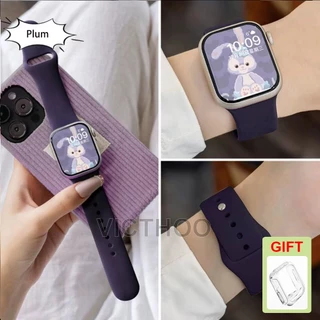สายรัดซิลิโคนอ่อนนุ่มสําหรับ iWatch Series 11/10/9/8/7/6/5/4/3/SE/Ultra 49mm 46mm 45mm 44mm 42mm 41mm 40mm 38mm