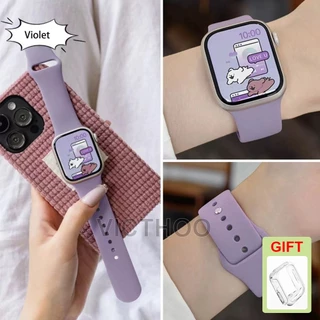 สายรัดซิลิโคนอ่อนนุ่มสําหรับ iWatch Series 11/10/9/8/7/6/5/4/3/SE/Ultra 49mm 46mm 45mm 44mm 42mm 41mm 40mm 38mm
