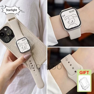สายรัดซิลิโคนอ่อนนุ่มสําหรับ iWatch Series 11/10/9/8/7/6/5/4/3/SE/Ultra 49mm 46mm 45mm 44mm 42mm 41mm 40mm 38mm