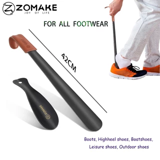 Zomake ที่ช้อนรองเท้า ที่ช้อนใส่รองเท้า ด้ามจับโลหะ ช่วยให้ใส่รองเท้าง่าย ไม่ต้องก้มให้เมื่อย ตัวยัดรองเท้าที่พกพาได้ ตัวยัดรองเท้าพร้อมกับที่ยึดยาว เครื่องช่วยหายใจ