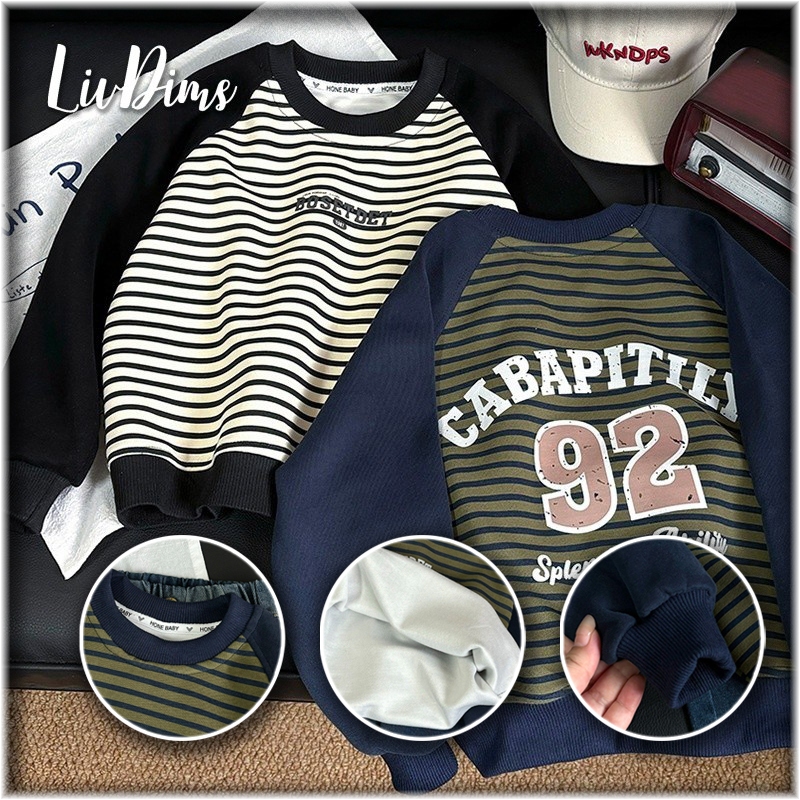 Liv Dims เสื้อสเวตเตอร์ผ้าฝ้ายแท้เวอร์ชั่นเกาหลี เสื้อสเวตเตอร์จับคู่สีขนาดกลางและขนาดใหญ่สำหรับเด็ก