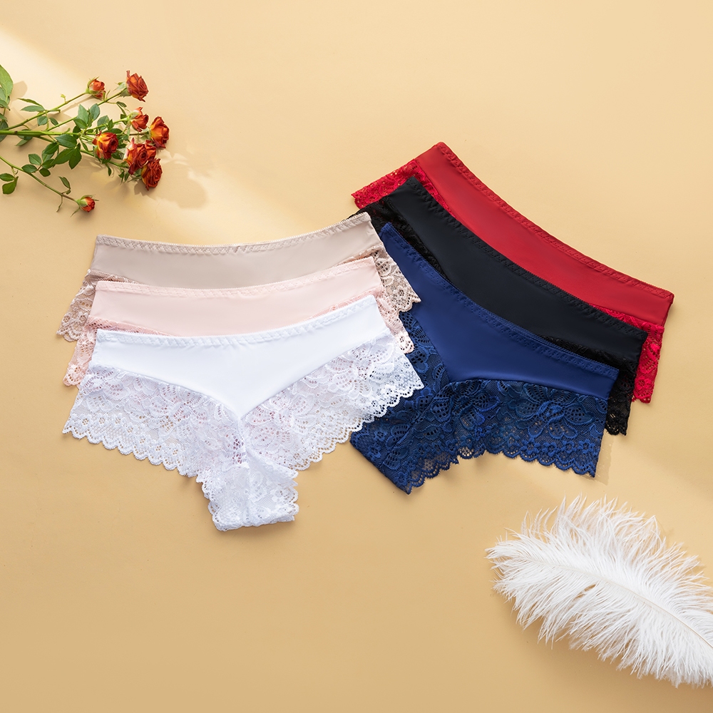 กางเกงชั้นในลูกไม้เซ็กซี่ผู้หญิง Skin-Friendly Boyshorts สําหรับผู้หญิงนุ่มหญิงแฟชั่นชุดชั้นในยืดหยุ่นสุภาพสตรี Comfy ชุดชั้นในร้อนใหม่