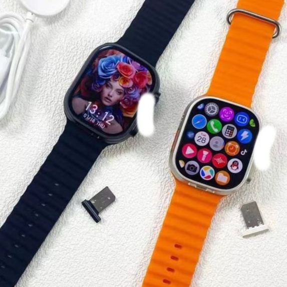 2024 ซิม 4G AMOLED ใหม่ DW99 ultra 2 smartwatch กล้องหมุนการ์ดดึงลงแอปบน Google Store Android ultra 