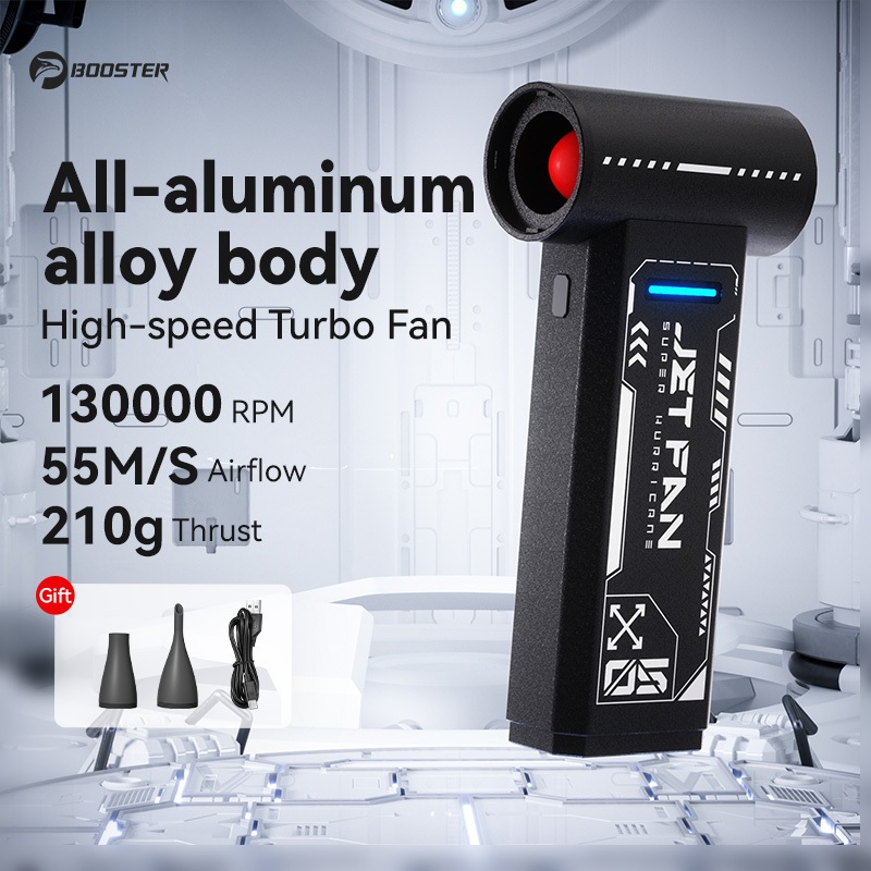Booster Violent MINI Turbo Fan W05 130000 Rpm มอเตอร์ไร้แปรงความเร็วสูงพัดลมเจ็ทแบบพกพา Type-C เครื่องชาร์จสําหรับตั้งแคมป์/กลางแจ้ง/ทําความสะอาด