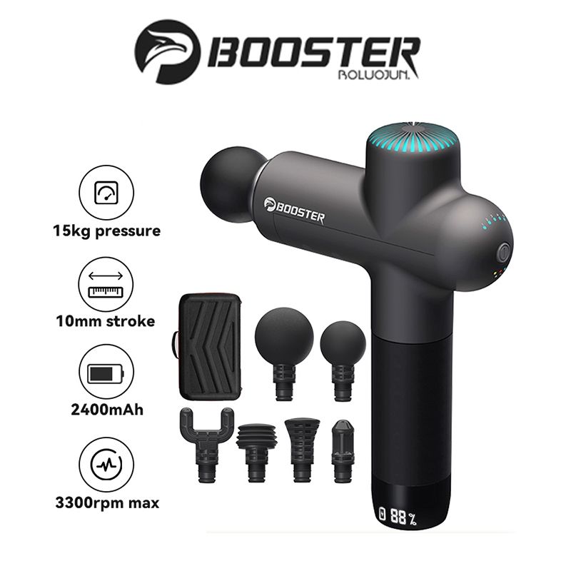 Booster Lightsaber ปืนนวดไฟฟ้า 5 ระดับ ความเร็ว พร้อมไฟ สําหรับออกกําลังกาย บรรเทาอาการปวดกล้ามเนื้อ