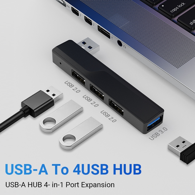 Walram 4 in 1 USB Hub พร้อม USB 3.0, USB 2.0 พอร์ต Fast Data Transfer USB Hub Extender Extension Connector สําหรับแล็ปท็อปเดสก์ท็อปและ Macbook Pro air