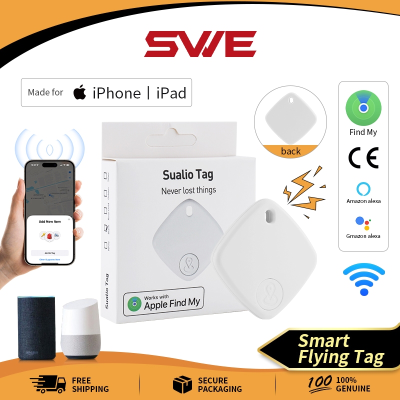 Swe ทํางานกับ apple Find My Finder Wireless Smart Tracker Anti-lost Alarm Tracker กระเป๋าเด็กกระเป๋าสตางค์บันทึก 90DB ไม่เคยสูญหายสิ่งของ
