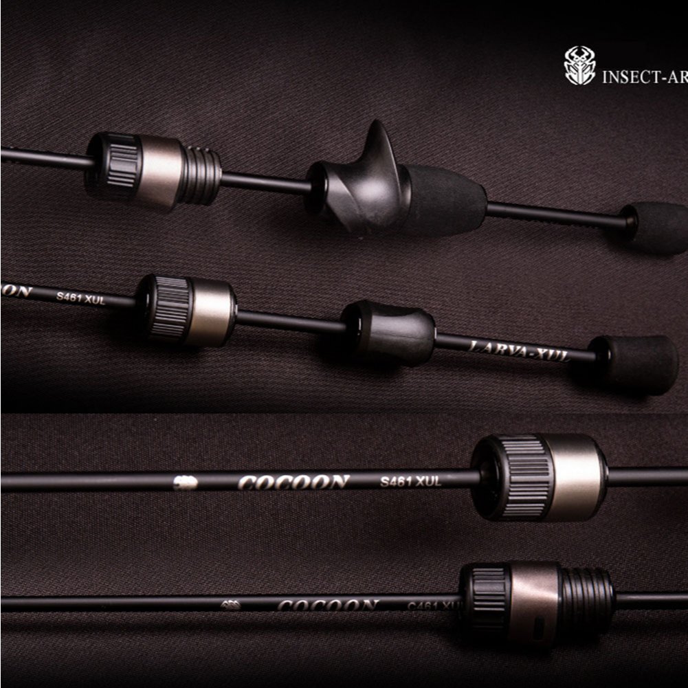 แมลง-cocoon ชิ้นเดียวเบ็ดตกปลาแบบบูรณาการ Non ที่ถอดออกได้ Fast Action UL ตกปลา Rod 1.37 M/1.5 M Full Solid Carbon Tip ยืดหยุ่น Prawn Spinning Rod
