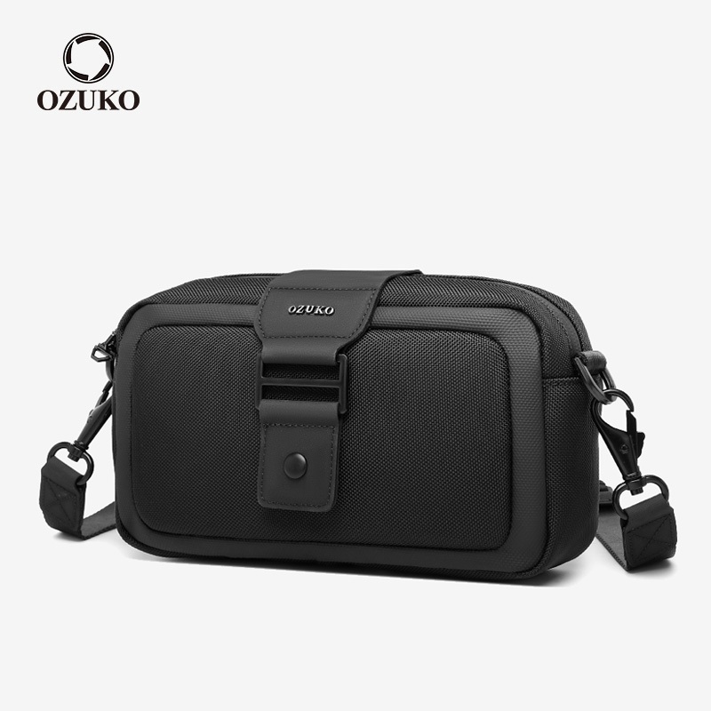 OZUKO โอซูโกะ กระเป๋าสะพายแฟชั่นผู้ชายกันน้ําน้ําหนักเบาสลิงขนาดเล็กกระเป๋าสะพายข้าง