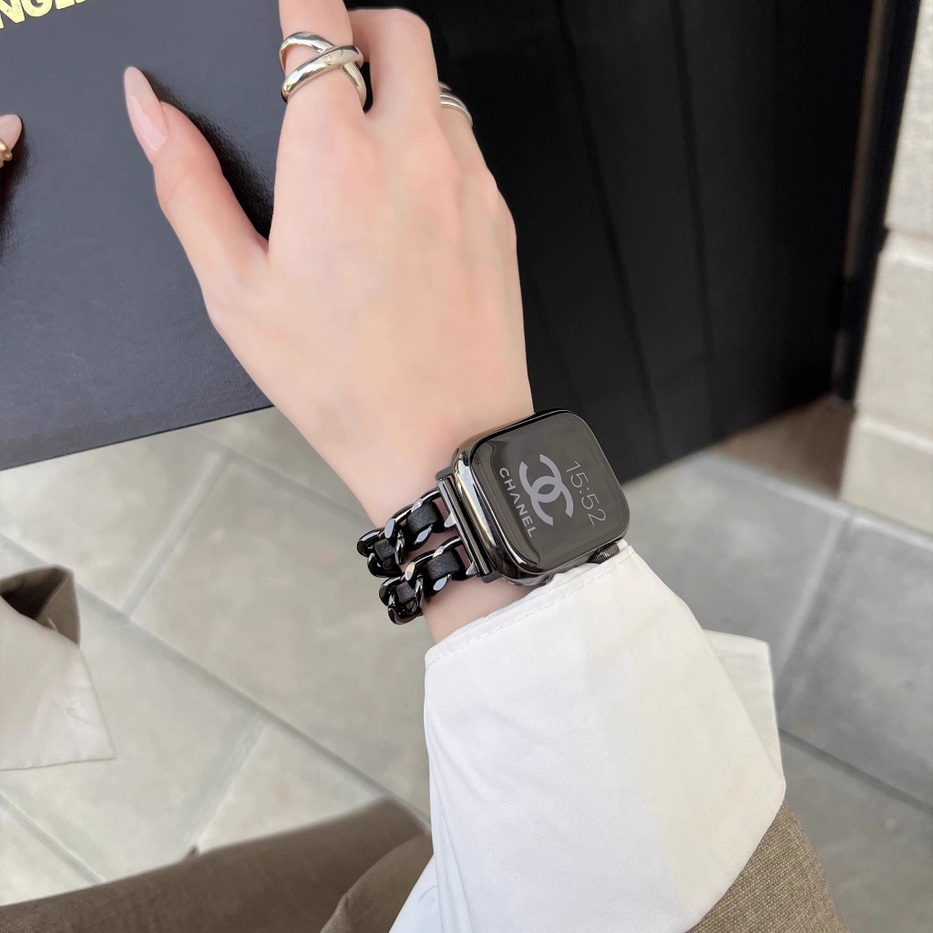 ลิงค์โซ่สแตนเลสระดับพรีเมียมสายรัดบางแบบถอดได้สําหรับ iWatch Series 10 / 9 / 8 /7/6/5/4/3/SE/ UItra / Ultra 2