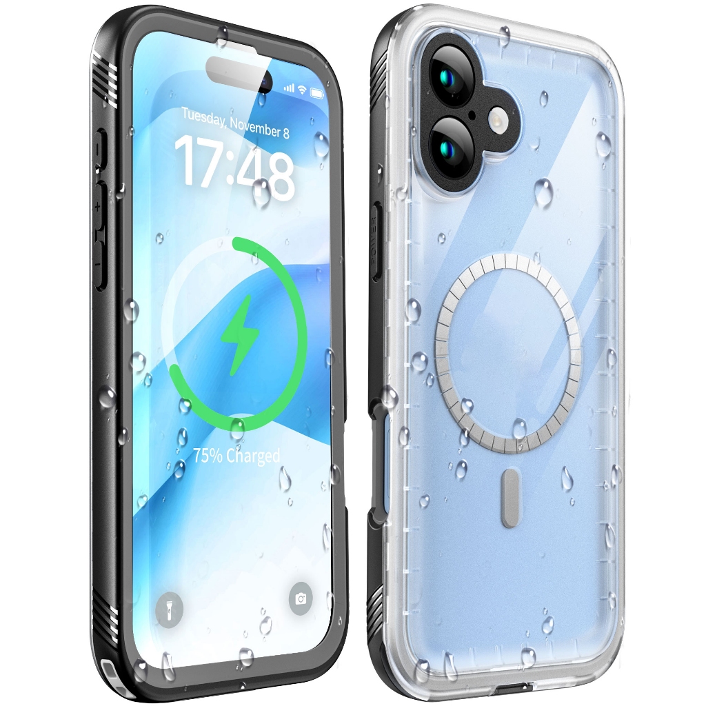 Sokusin IP68 แม่เหล็กใสกันน้ําสําหรับ iPhone 16 Pro Max Plus Full Body กันกระแทก Drop ป้องกันฝุ่นเคสโทรศัพท์