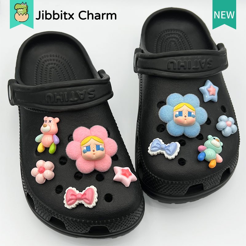 Jibbitx สีชมพู 5 ชิ้นแฟชั่น Clog Jibbitz Charm สร้างสรรค์น่ารักการ์ตูนรูปแบบที่มีสีสัน DIY Jibbits รองเท้าหัวเข็มขัด/รองเท้า Charm/ปุ่มบล็อก
