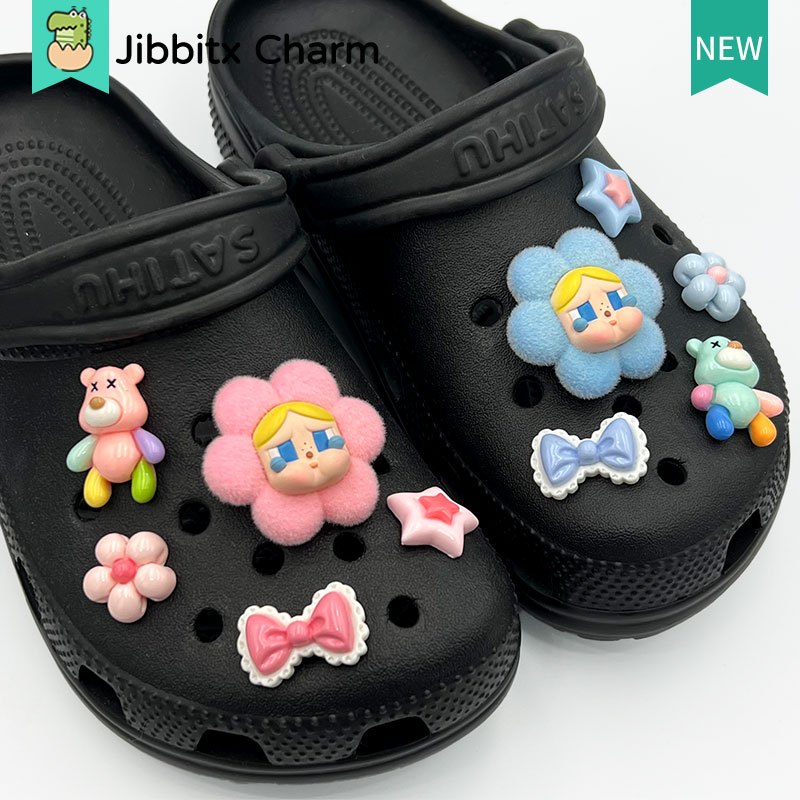 Jibbitx สีชมพู 5 ชิ้นแฟชั่น Clog Jibbitz Charm สร้างสรรค์น่ารักการ์ตูนรูปแบบที่มีสีสัน DIY Jibbits รองเท้าหัวเข็มขัด/รองเท้า Charm/ปุ่มบล็อก