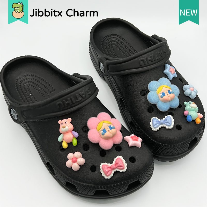 Jibbitx สีชมพู 5 ชิ้นแฟชั่น Clog Jibbitz Charm สร้างสรรค์น่ารักการ์ตูนรูปแบบที่มีสีสัน DIY Jibbits รองเท้าหัวเข็มขัด/รองเท้า Charm/ปุ่มบล็อก