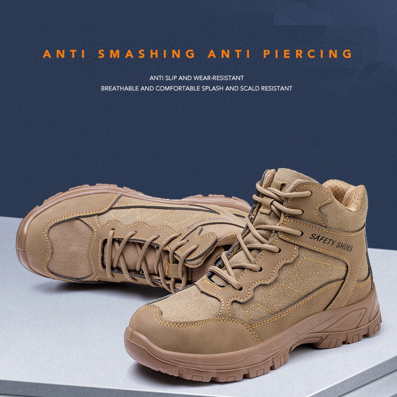 safety men shoes/รองเท้าบูทนิรภัยที่มีหัวเหล็กป้องกันการเจาะ เพื่อความปลอดภัยสำหรับผู้ชาย