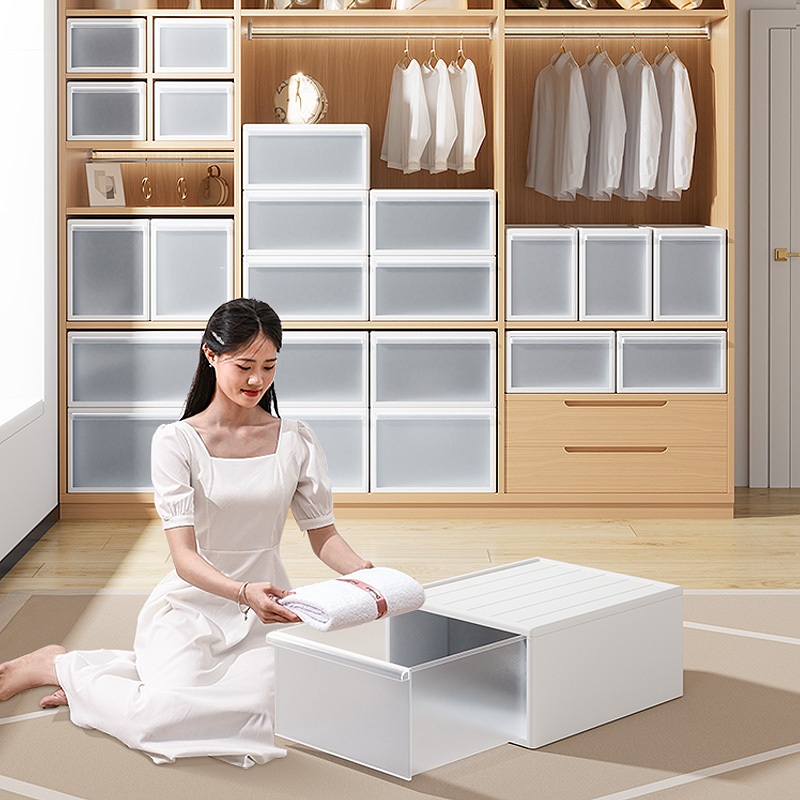 ตู้เสื้อผ้ากล่องเก็บลิ้นชักกล่องเก็บเสื้อผ้าในครัวเรือนตู้เสื้อผ้ากล่องเก็บตู้เก็บพลาสติก มีประโยชน์ เครื่องมือ - รูปที่ 2