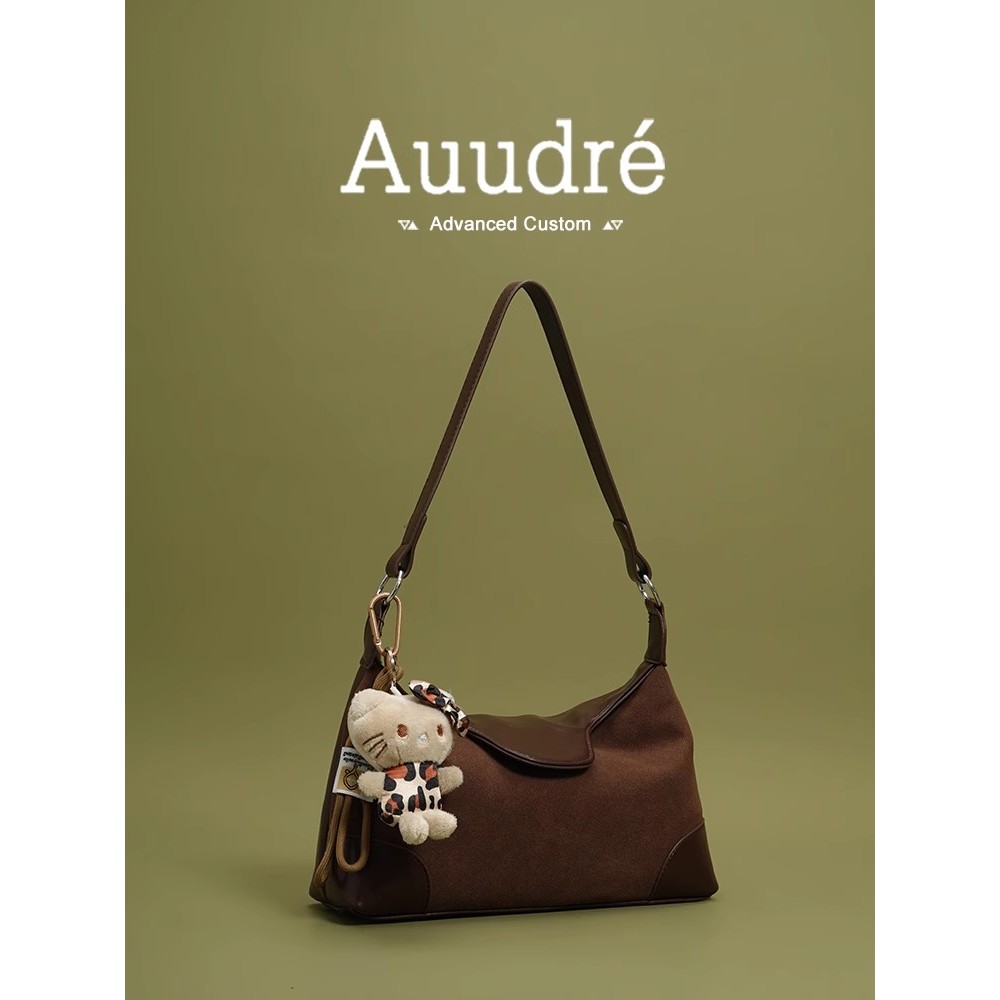 Auure One-Shoulder Underarm Bag Women 2024 สไตล์ใหม่ฤดูใบไม้ร่วงฤดูหนาว Commuter Messenger Bag
