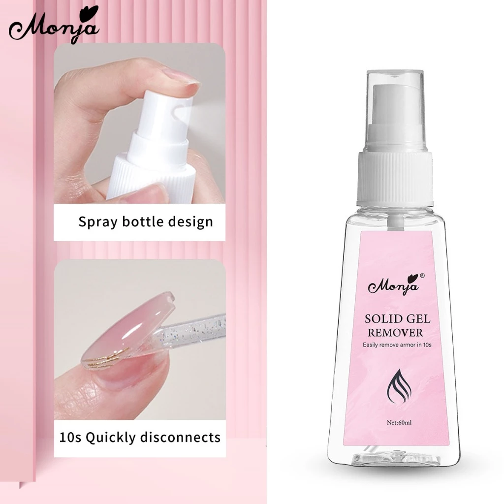 Monja 60ml เล็บ UV กาว Remover สําหรับกดบนเล็บ Soak Off เจลปลอมกาวกําจัด DIY เครื่องมือทําเล็บ