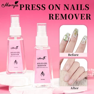 Monja 60ml เล็บ UV กาว Remover สําหรับกดบนเล็บ Soak Off เจลปลอมกาวกําจัด DIY เครื่องมือทําเล็บ