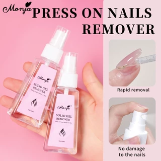 Monja 60ml เล็บ UV กาว Remover สําหรับกดบนเล็บ Soak Off เจลปลอมกาวกําจัด DIY เครื่องมือทําเล็บ