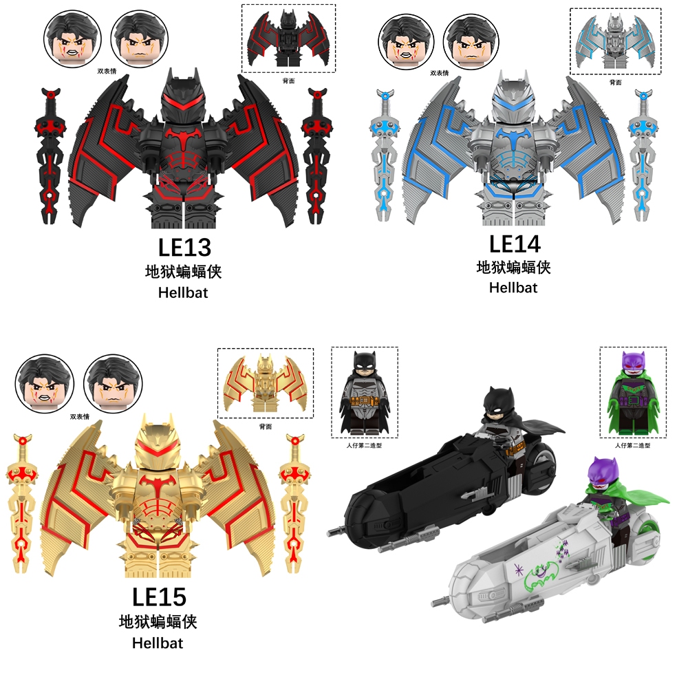 Hellbat Building Blocks White Knight Figures Batman Toy Joker Minifigures