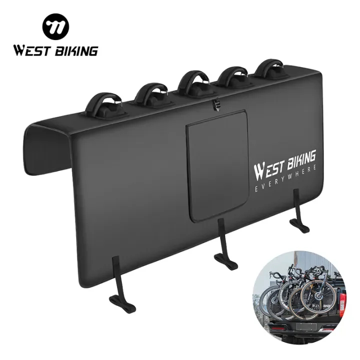 WEST BIKING กันน้ํารถกระบะรถบรรทุก Tailgate เสื่อจักรยานคงที่ Tailgate ฝาครอบจักรยานแผ่นป้องกัน Travel Storage อุปกรณ์จักรยาน