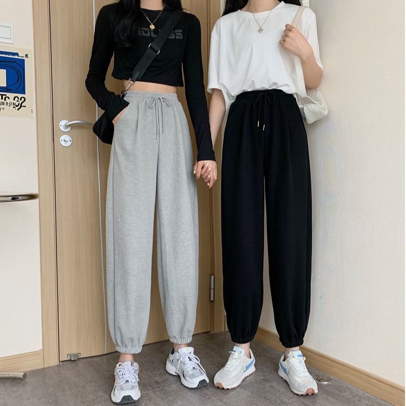 [PE] ผู้หญิงกางเกงวอร์มแข็งฤดูใบไม้ร่วง Baggy แฟชั่น Oversize กางเกงกีฬาฤดูหนาว Joggers TH