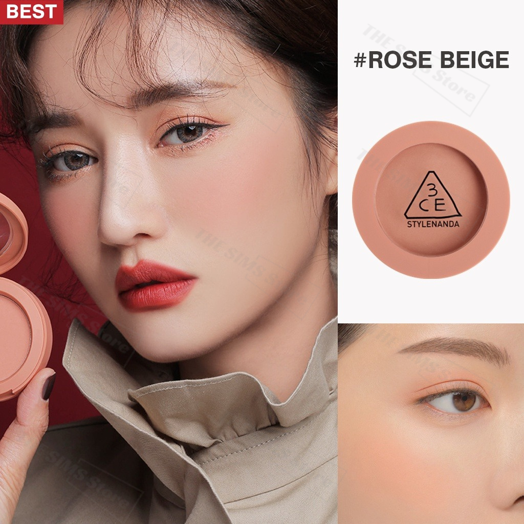 3CE Mood Recipe Face Blush 5g บลัชออนสำหรับใบหน้าสีเดียว รายวัน สีชมพูนู๊ด ขยายคอนทัวร์สี