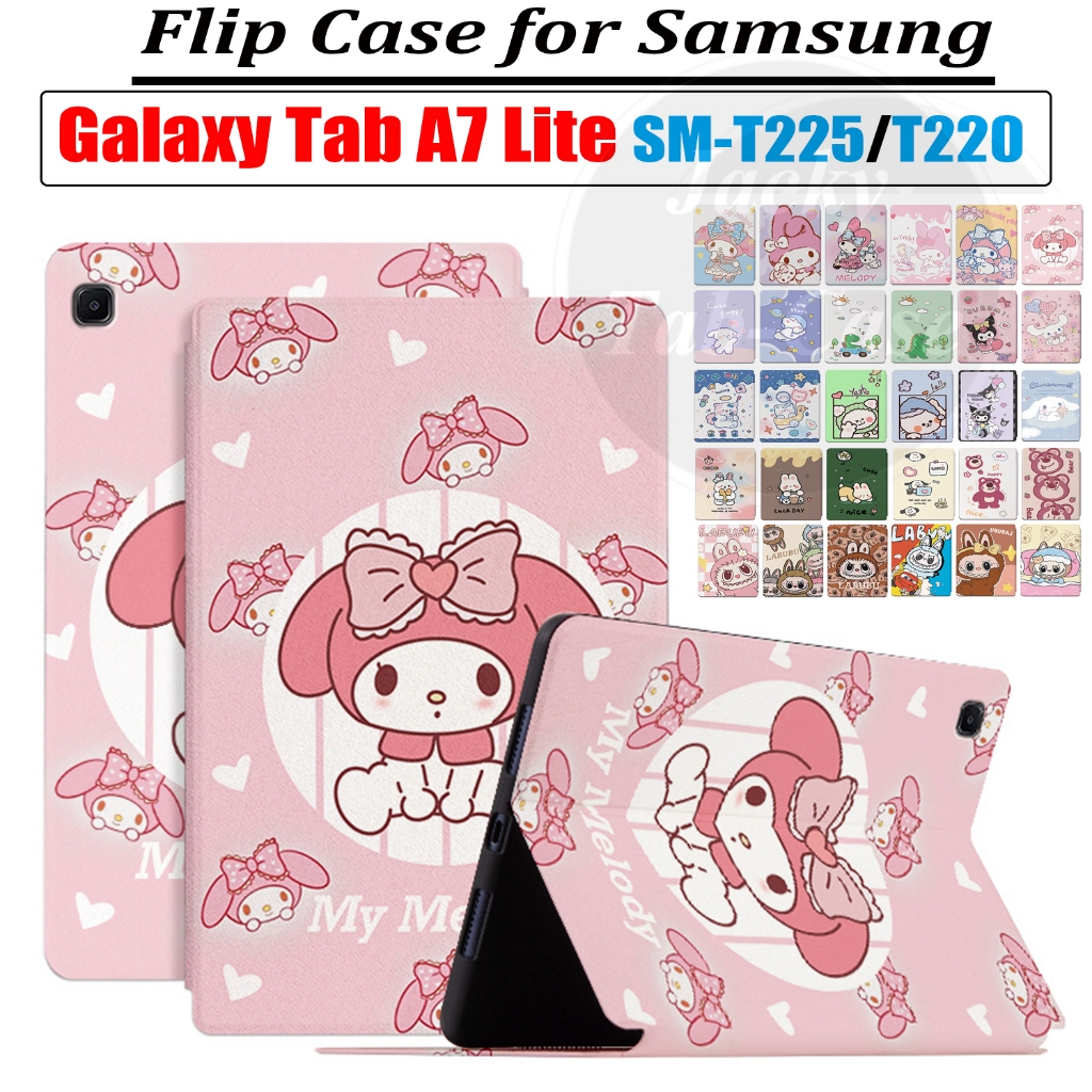สําหรับ Samsung Galaxy Tab A7 Lite A7Lite 8.7 นิ้ว SM-T225 SM-T220 T220 T225 T227 เคสแท็บเล็ตหนัง PU ฝาพับ ลายการ์ตูนน่ารัก พร้อมช่องใส่บัตร และขาตั้ง