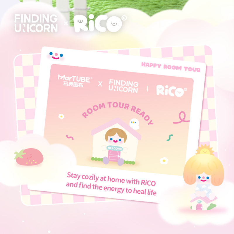 FINDING UNICORN RiCO Happy Room Tour Plush Doll（Single Box 1Pc）