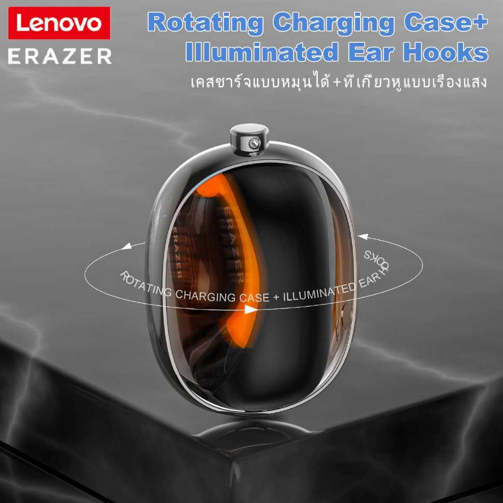 Lenovo ERAZER XF31 Al หูฟังอัจฉริยะ Real-Time หูฟังบลูทูธ หูฟัง ชุดหูฟังบลูทูธ 5.4 พร้อม LED หน้าจอสัมผัส หูฟังธุรกิจ พร้อมไมโครโฟนกันน้ำ IPX5