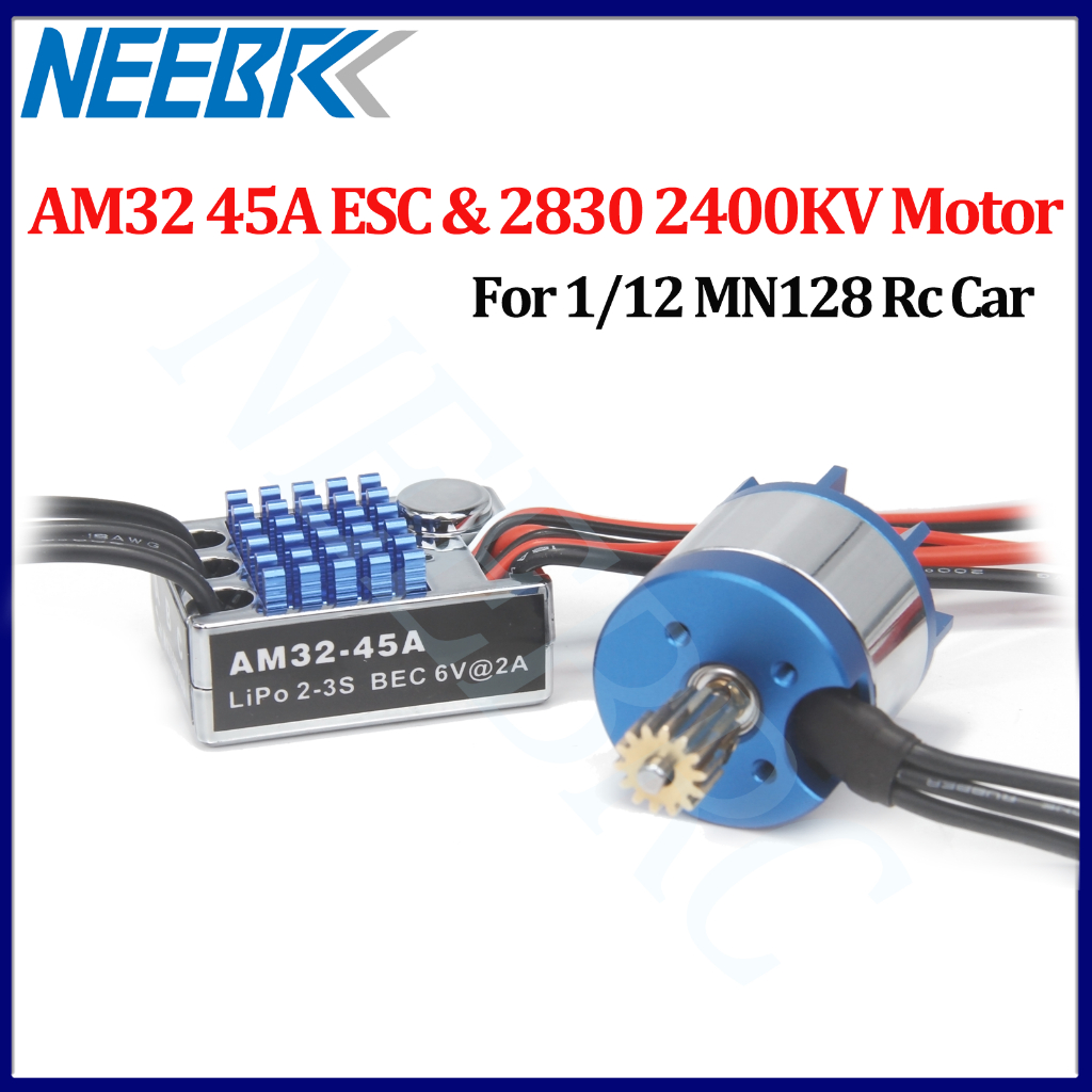 Neebrc 2830 2400KV Brushless Outrunner มอเตอร์ Crawler มอเตอร์ Brushless AM32 45A Brushless Outrunner ESC สําหรับ Rc MN128 Crawler อัพเกรดชุด Combo อะไหล่มอเตอร์ไฟฟ้าเครื่องยนต์