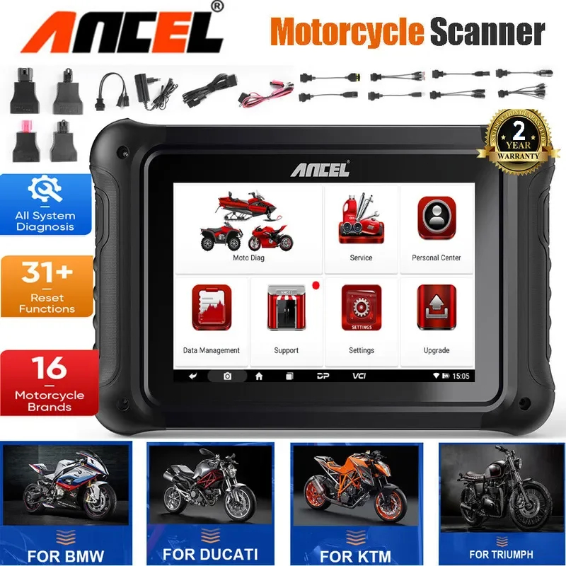 ANCEL MT700 Professional Motorcycle OBD2 Scanner Full System Diagnostic ECU Coding Tool