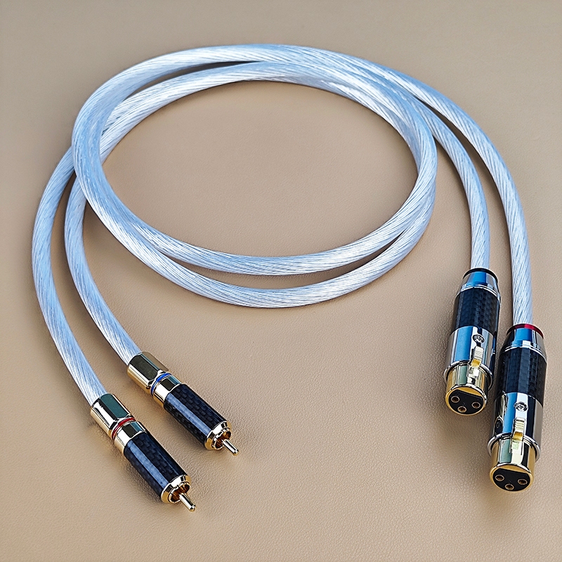 เนเธอร์แลนด์ 5NOCC ด้ายเงินคริสตัลเดี่ยว Lotus RCA to Canon Audio Cable Fever RCA to XLR Balanced สัญญาณสาย