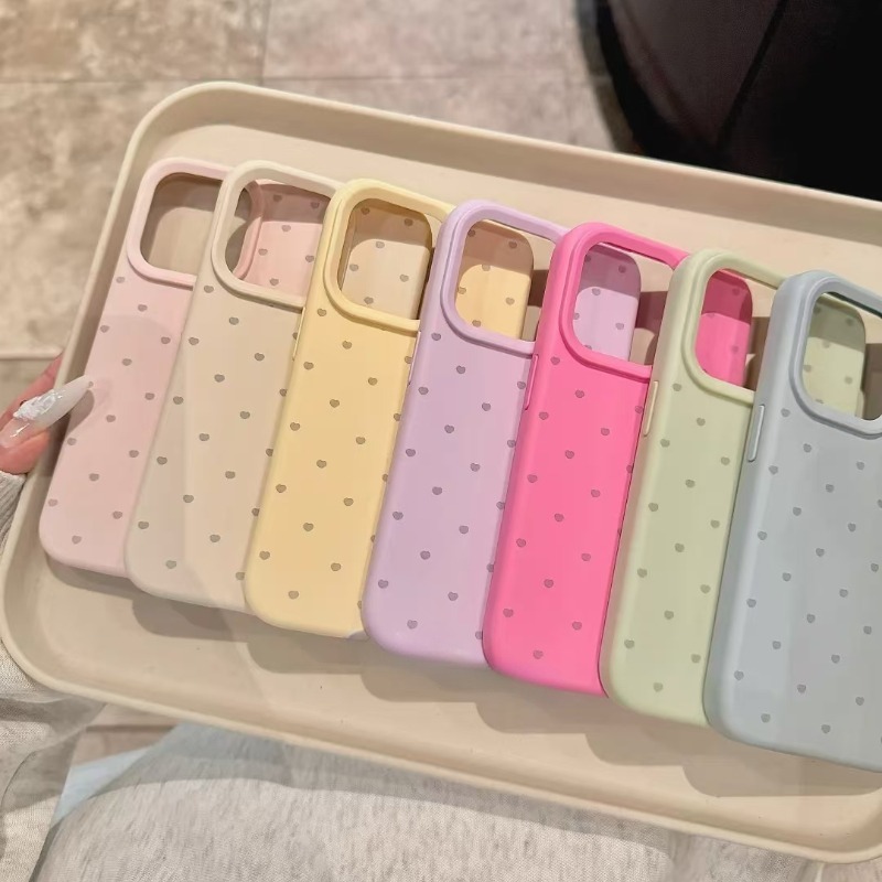 สีทึบหัวใจซิลิโคนเหลวเคสโทรศัพท์สําหรับ ไอโฟน 16 15 14 13 12 11 มือโปร สูงสุด ปลอกกล้องป้องกันการกระแทกปกป้องผิวรู้สึกนุ่มปกหลัง