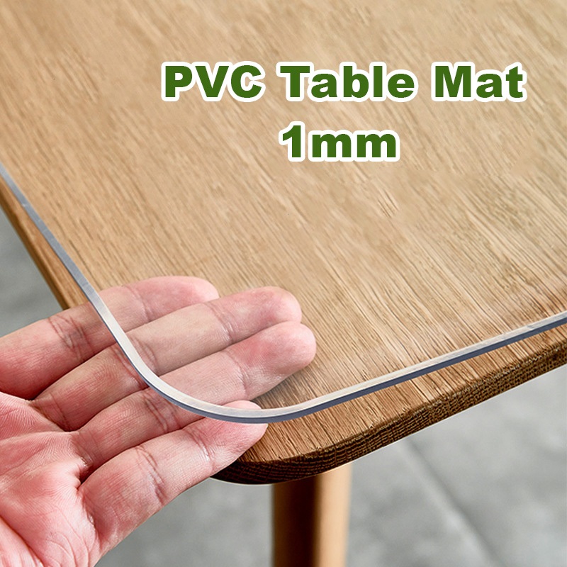 เสื่อโต๊ะใส 1 มม. พลาสติก PVC กันน้ํา กันน้ํามัน สําหรับโต๊ะกาแฟ โต๊ะทํางาน โต๊ะเรียน