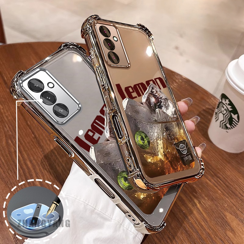 SAMSUNG กรณีสําหรับsamsung A15 5G A25 5Gสี่มุมElectroplated anti DROPเคสโทรศัพท์ความงามกาแฟน้ําแข็งอเมริกันการ์ตูนรูปแบบTPU soft case